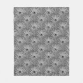Peacockveren elegant zilvergrijs patroon fleece deken (Voorkant)