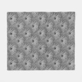 Peacockveren elegant zilvergrijs patroon fleece deken (Voorkant (Horizontaal))