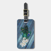 Peacockveren & Emerald Green Metallic Silk Bagagelabel (Voorkant verticaal)