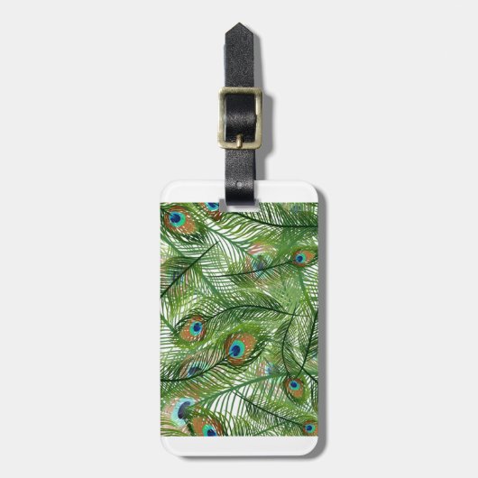 Peacockveren patroon bagagelabel (Voorkant verticaal)