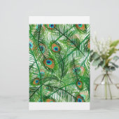 Peacockveren patroon briefpapier (Staand voorkant)