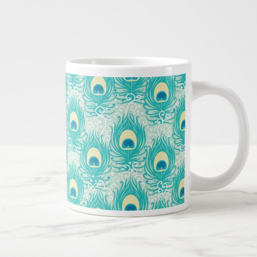 Peacockveren patroon grote koffiekop (Rechts)