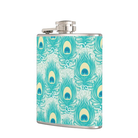 Peacockveren patroon heupfles (Links)