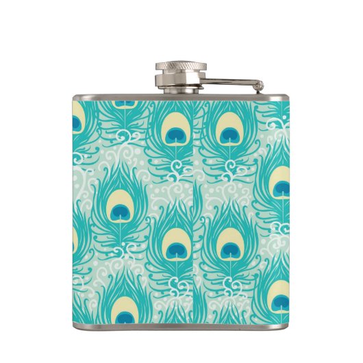 Peacockveren patroon heupfles (Achterkant)