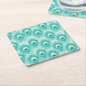 Peacockveren patroon kartonnen onderzetters (Schuin)