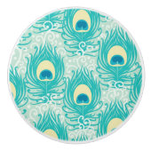 Peacockveren patroon keramische knop (Voorkant)