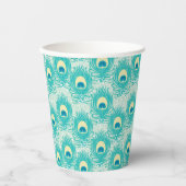Peacockveren patroon papieren bekers (Voorkant)