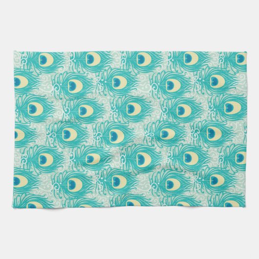 Peacockveren patroon theedoek (Horizontaal)