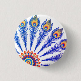 Peacockveren Ronde Button 3,2 Cm