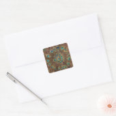 Peacockveren Vierkante Sticker (Envelop)