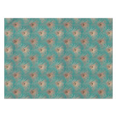 Peacockvetherpatroon glitter blauwgroen goudelegan tafelkleed (Voorkant (Horizontaal))
