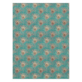 Peacockvetherpatroon glitter blauwgroen goudelegan tafelkleed (Voorkant)