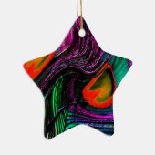 Peacockvetherregenboog Keramisch Ornament (Rechts)