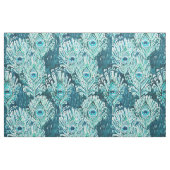 Peacocky Feather Blauwgroen Waterverf Stof (Fat Quarter)