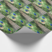 Peacok Feathers Gift Wrapping Paper Peacok Cadeaupapier (Hoek)