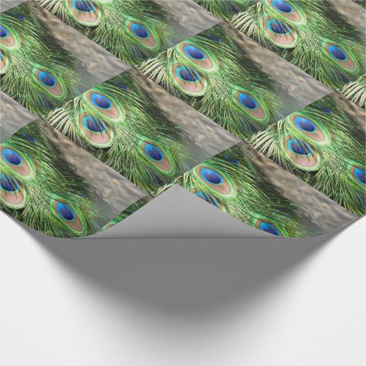 Peacok Feathers Gift Wrapping Paper Peacok Cadeaupapier (Hoek)