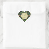 Peacok's veren hartvormige Bruiloft Sticker (Tas)