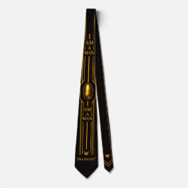 PEAFDOVE® GOLDEN EGG TIE — “I AM A MAN” Noir Luxur Stropdas