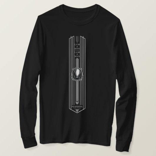 PEAFDOVE® SILVER EGG LONGSHIRT — I AM A MAN T-SHIRT (Design voorkant)