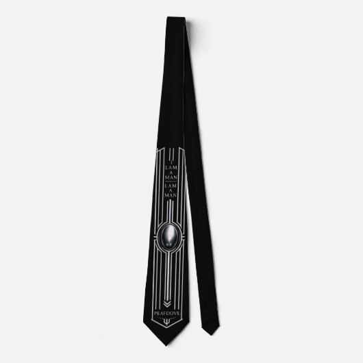 PEAFDOVE® SILVER EGG TIE — I AM A MAN Edition Stropdas (Voorkant)