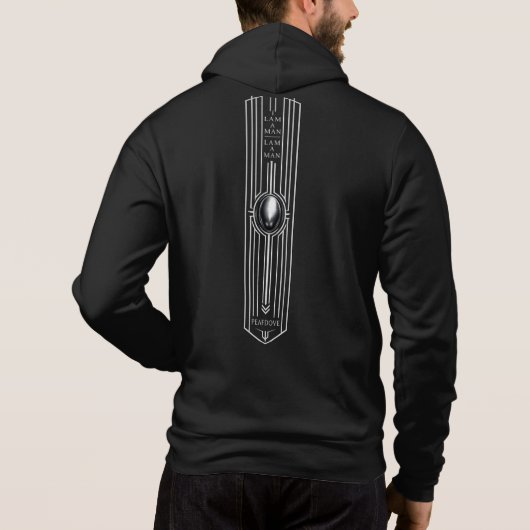 PEAFDOVE® SILVER EGG ZIP HOODIE — I AM A MAN (Achterkant)