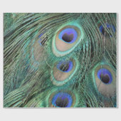 Peafowl Feathers Large Blue Eyes Cadeaupapier (Vlak)