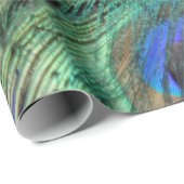 Peafowl Feathers Large Blue Eyes Cadeaupapier (Rol Hoek)