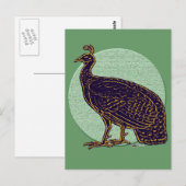 Peafowl: Impressionistisch Congo Hen Briefkaart (Voorkant / Achterkant)