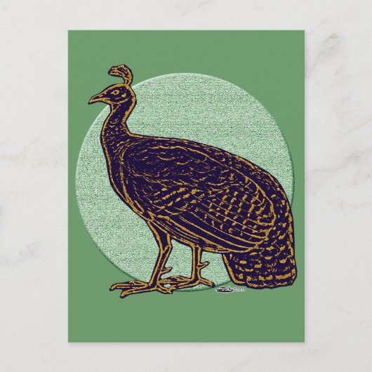 Peafowl: Impressionistisch Congo Hen Briefkaart (Voorkant)