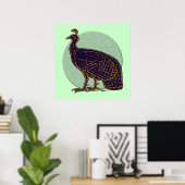 Peafowl: Impressionistisch Congo Hen Poster (Thuiskantoor)