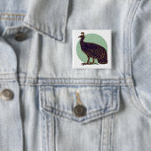 Peafowl: Impressionistisch Congo Hen Vierkante Button 5,1 Cm (In situ)