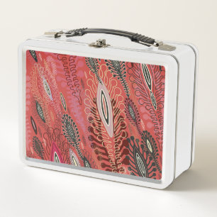 peafowl rood decoratief naadloos patroon