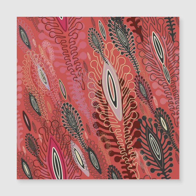  peafowl rood decoratief naadloos patroon (Voorkant)
