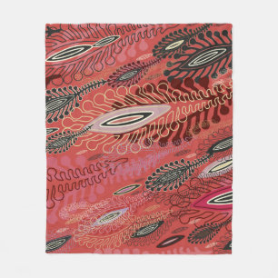 peafowl rood decoratief naadloos patroon fleece deken