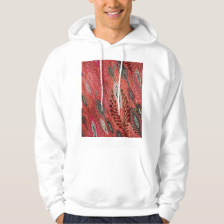 peafowl rood decoratief naadloos patroon hoodie