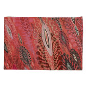 peafowl rood decoratief naadloos patroon kussensloop (Achterkant)