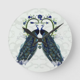 PEAFOWL vredesliefde hart gepersonaliseerd Ronde Klok