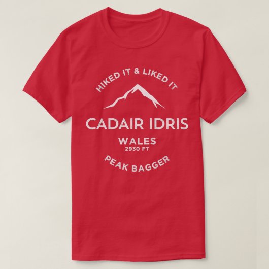 Peak Bagging Cadair Idris Wales T-shirt (Design voorkant)