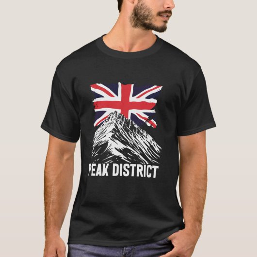 Peak District + Britse Vlag T-shirt (Voorkant)