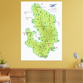 Peak District Engeland Kaart Canvas Afdruk (Insitu (Woonkamer))