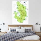 Peak District Engeland Kaart Canvas Afdruk (Insitu (Slaapkamer))