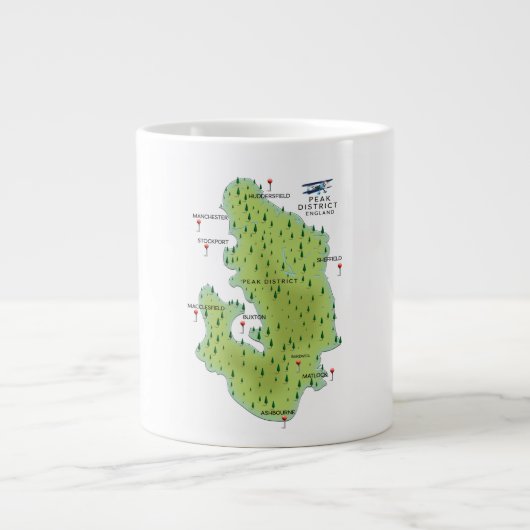 Peak District Engeland Kaart Grote Koffiekop (Voorkant)