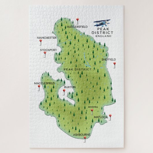 Peak District Engeland Kaart Legpuzzel (Verticaal)
