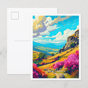 Peak District Engeland vintage reisillustratie Briefkaart