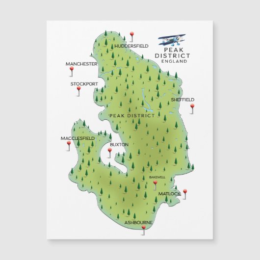 Peak District England Map (Voorkant)