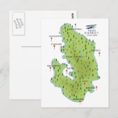 Peak District England Map Briefkaart (Voorkant / Achterkant)