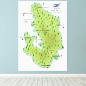 Peak District England Map Canvas Afdruk (Insitu (Houten vloer))
