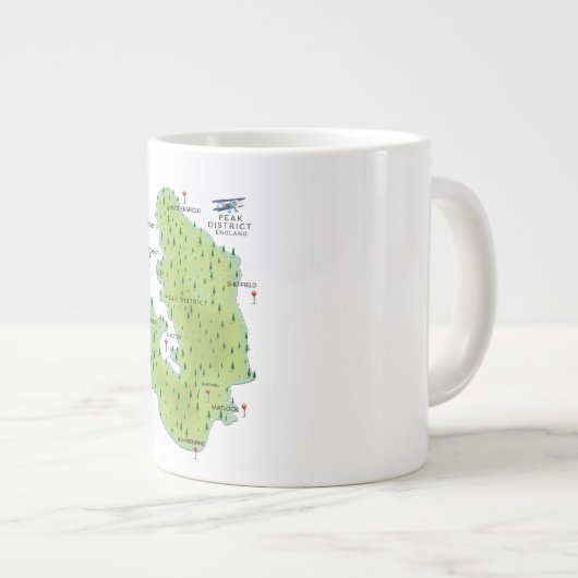 Peak District England Map Grote Koffiekop (Voorkant rechts)