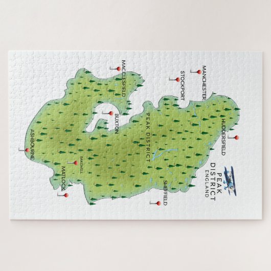 Peak District England Map Legpuzzel (Horizontaal)