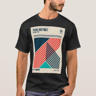 Peak District Nationaal Park Retro Travel Art T-shirt
